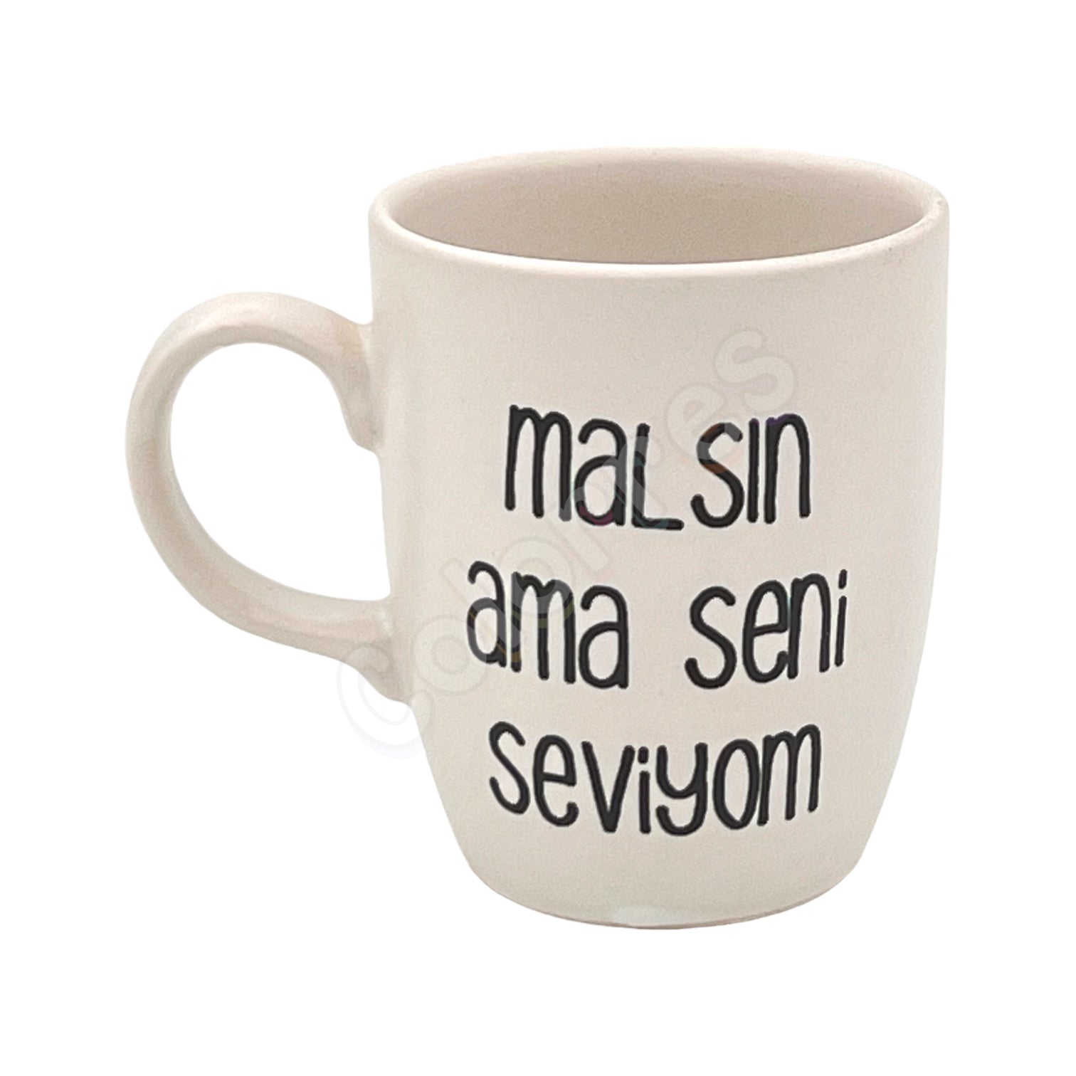 Malsın Ama Seni Seviyom Oval Krem Kupa