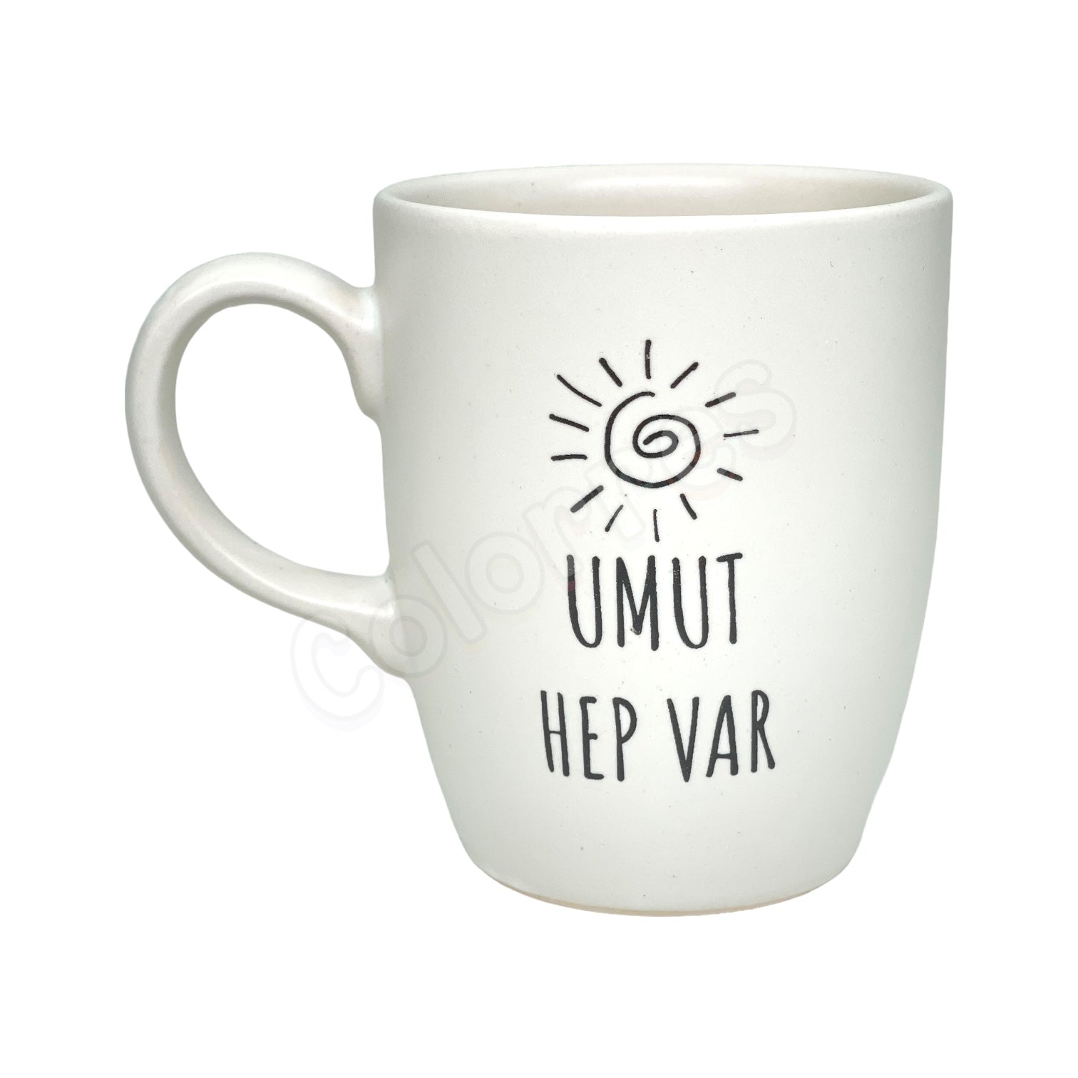 Umut Hep Var - Oval Krem Kupa