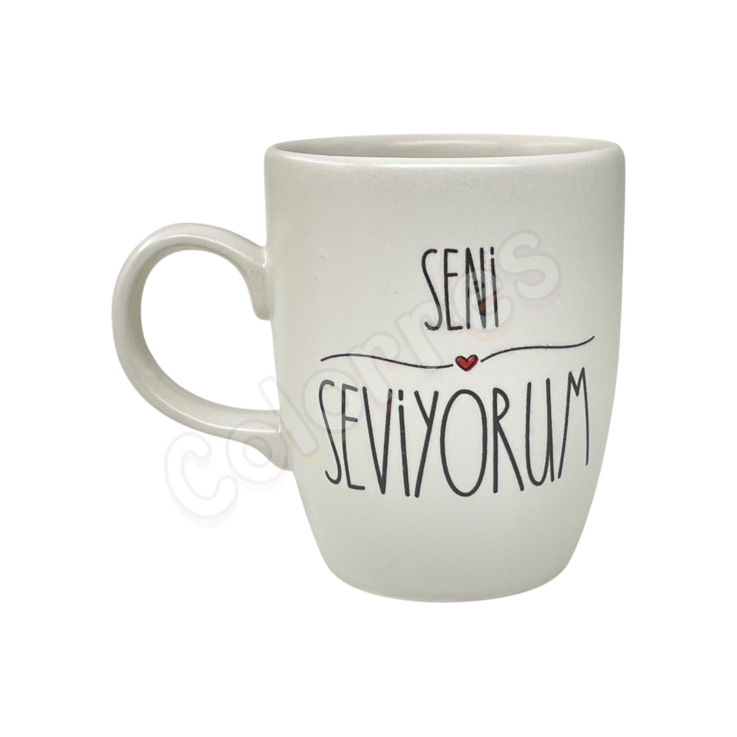 Seni Seviyorum - Oval Krem Kupa