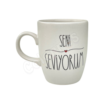 Seni Seviyorum - Oval Krem Kupa