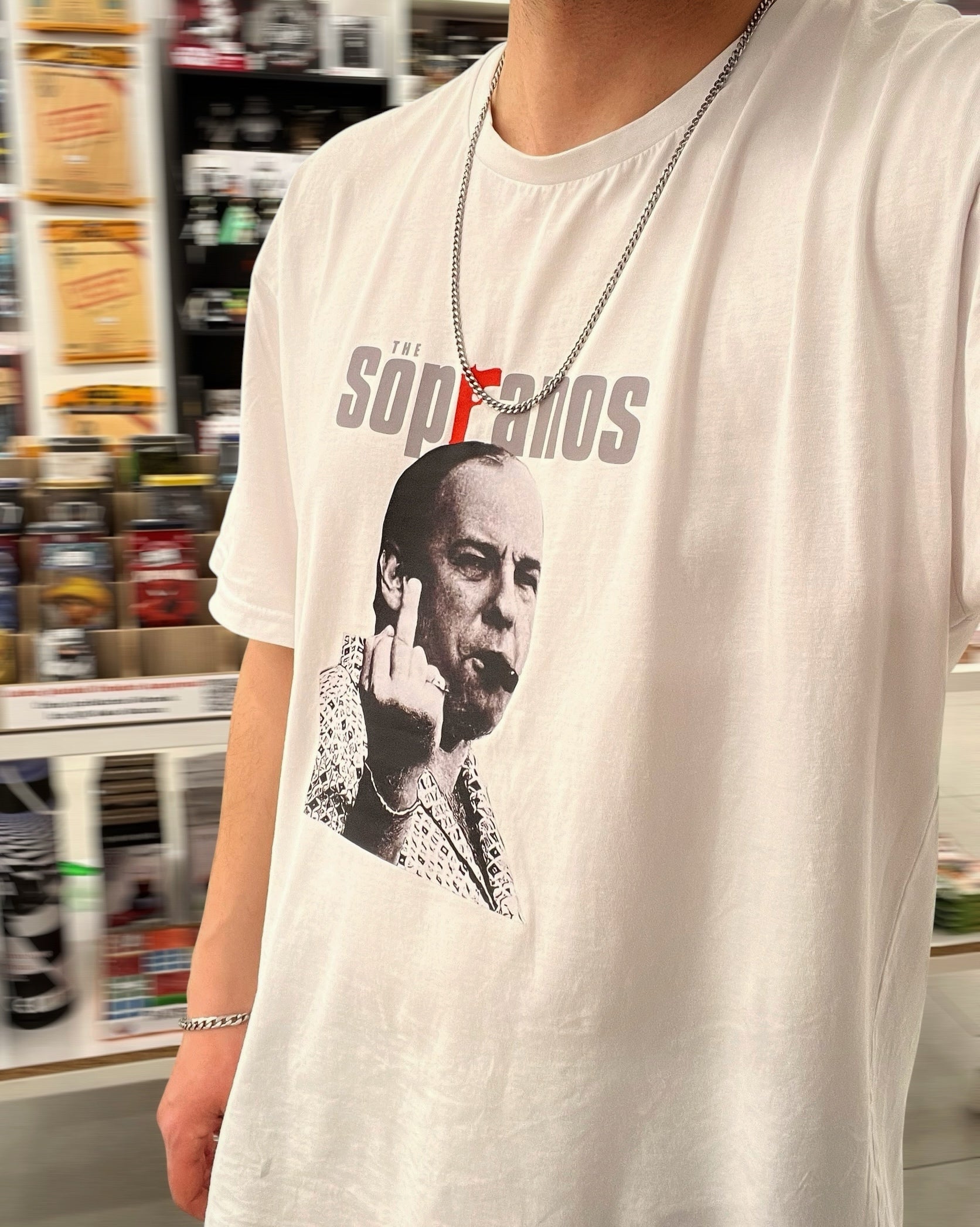The Sopranos 'Tony Soprano' Beyaz Oversize Tişört T-Shirt