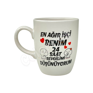 En Ağır İşçi Benim - Oval Krem Kupa