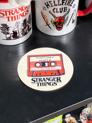 Stranger Things "Kaset" Ahşap Bardak Altlığı