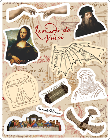 Leonardo Da Vinci Sticker Seti 14x18cm