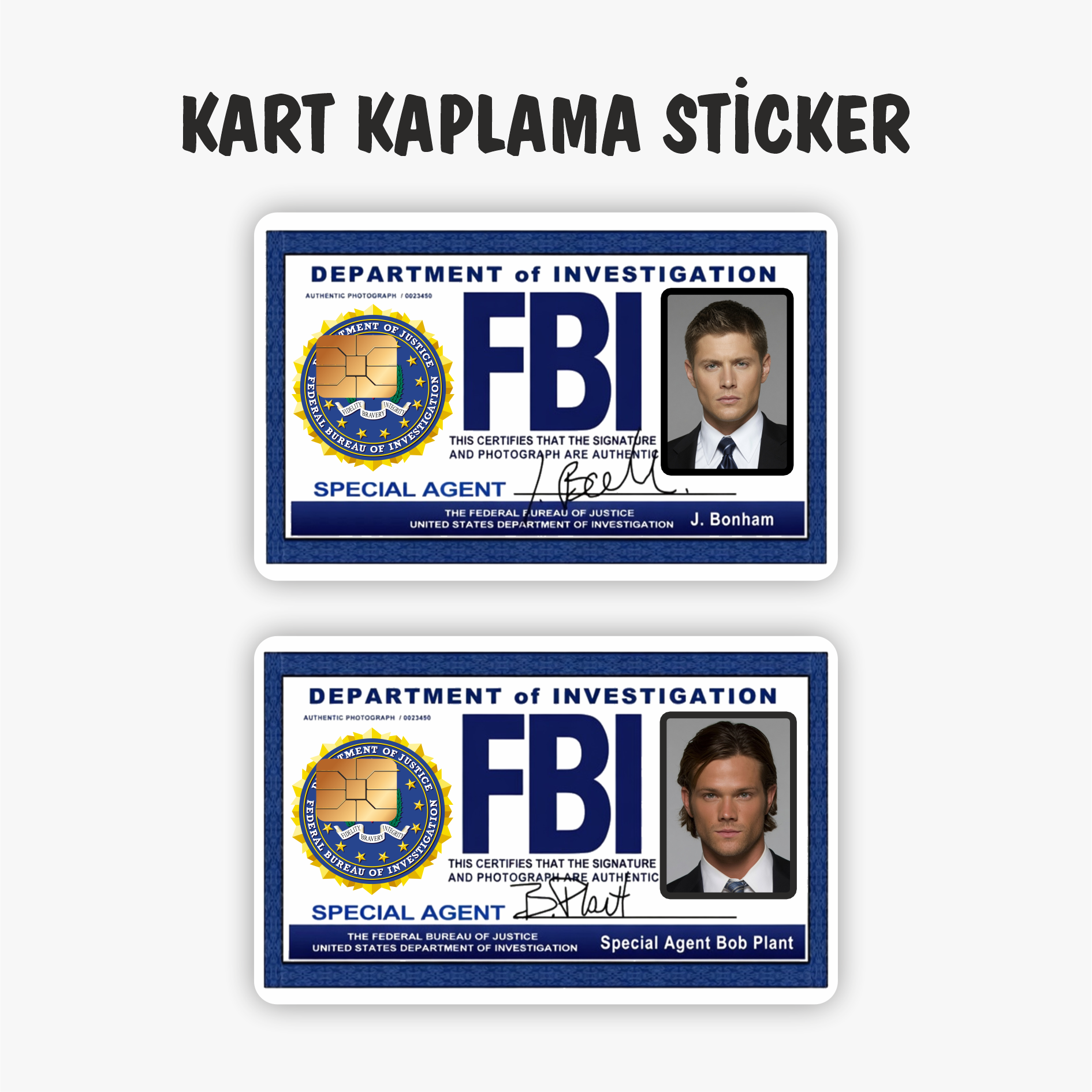 Dean ve Sam FBI Kredi Kartı Kaplama Sticker - Supernatural