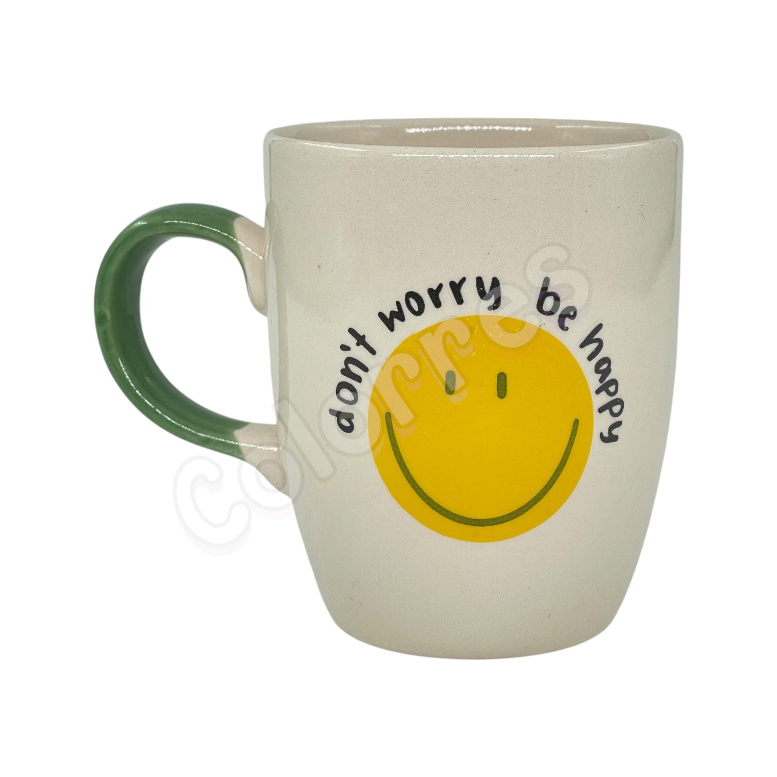 Don’t Worry Be Happy - Yeşil Saplı Oval Kupa