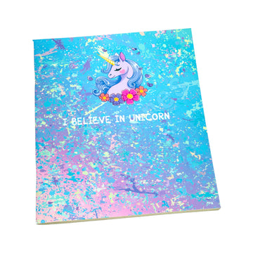 I Believe in Unicorn 19x16 cm Çizgili Terzi Dikişli Defter