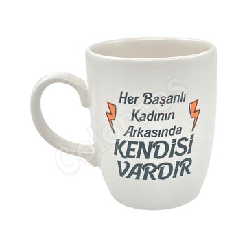 Her Başarılı Kadının Arkasında - Oval Krem Kupa