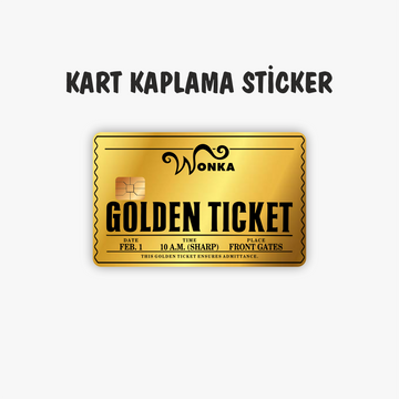 Wonka Golden Ticket Kredi Kartı Kaplama Sticker