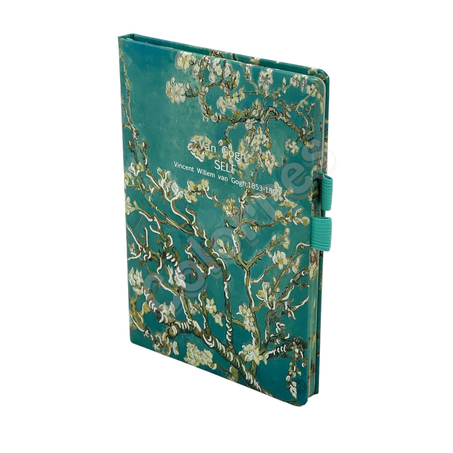 Van Gogh Almond Blossom Çizgili A5 Deri Defter