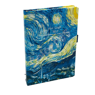 Van Gogh Starry Night Çizgili A5 Deri Defter