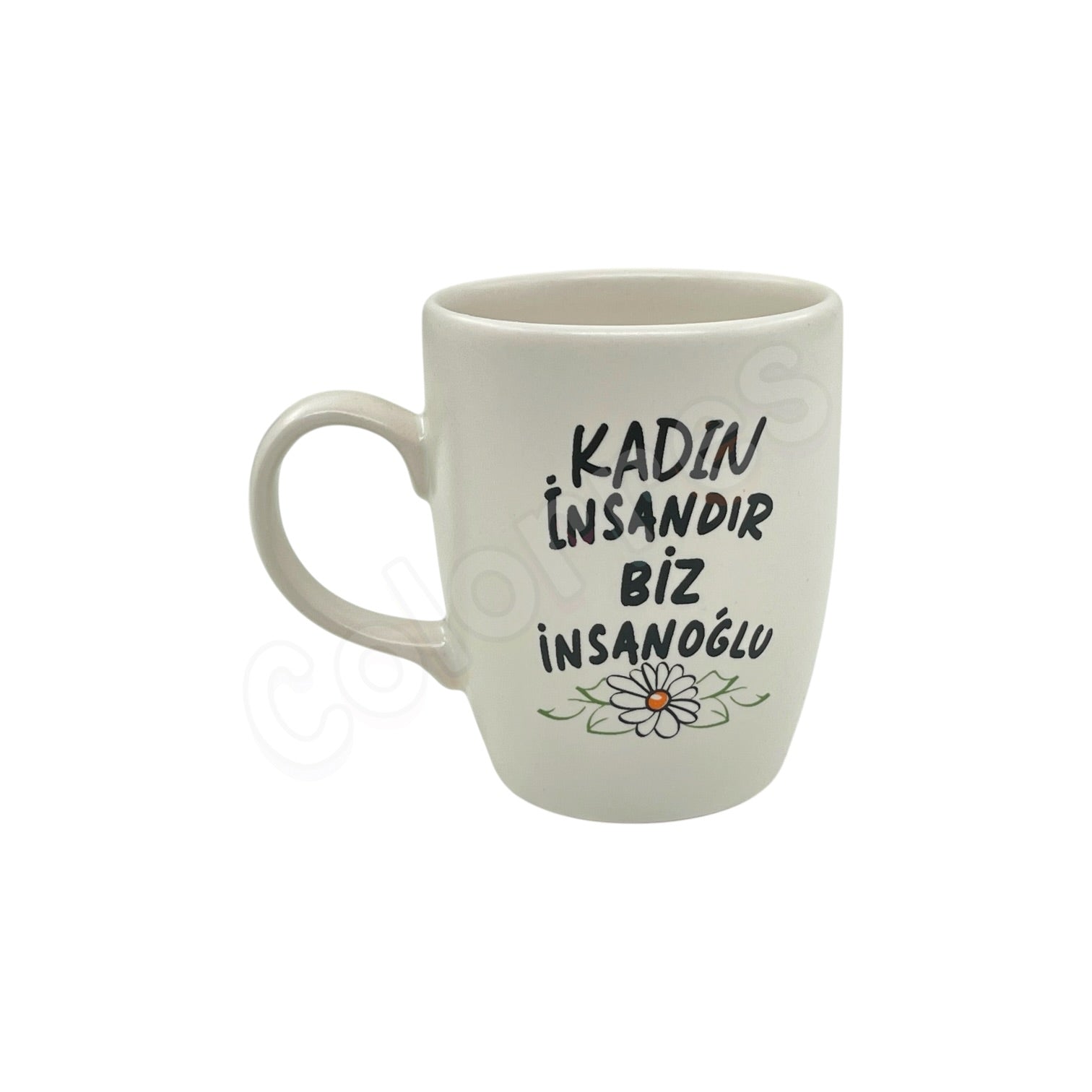 Kadın Insandır Biz Insanoğlu - Oval Krem Kupa