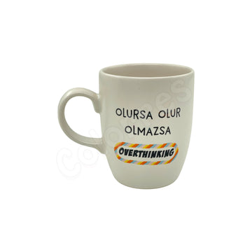 Olmazsa Overthinking - Oval Krem Kupa