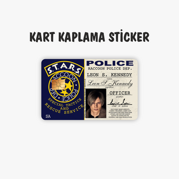 Leon S. Kennedy RPD Security ID Kredi Kartı Kaplama Sticker - Resident Evil