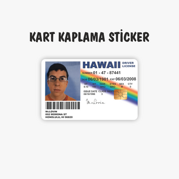 McLovin Hawaii ID Card Kredi Kartı Kaplama Sticker