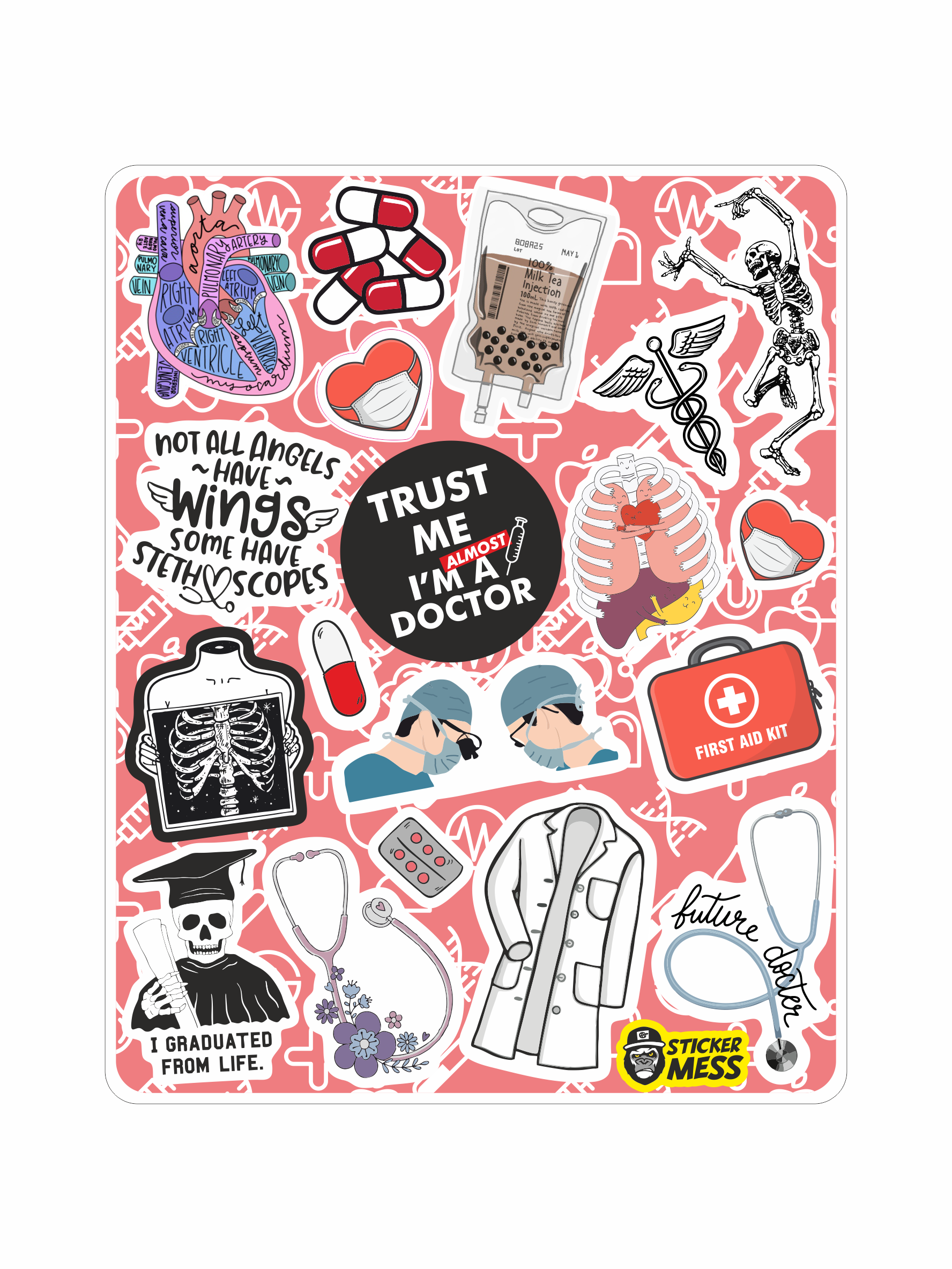 Medikal Doktor Sticker Seti 14x17cm