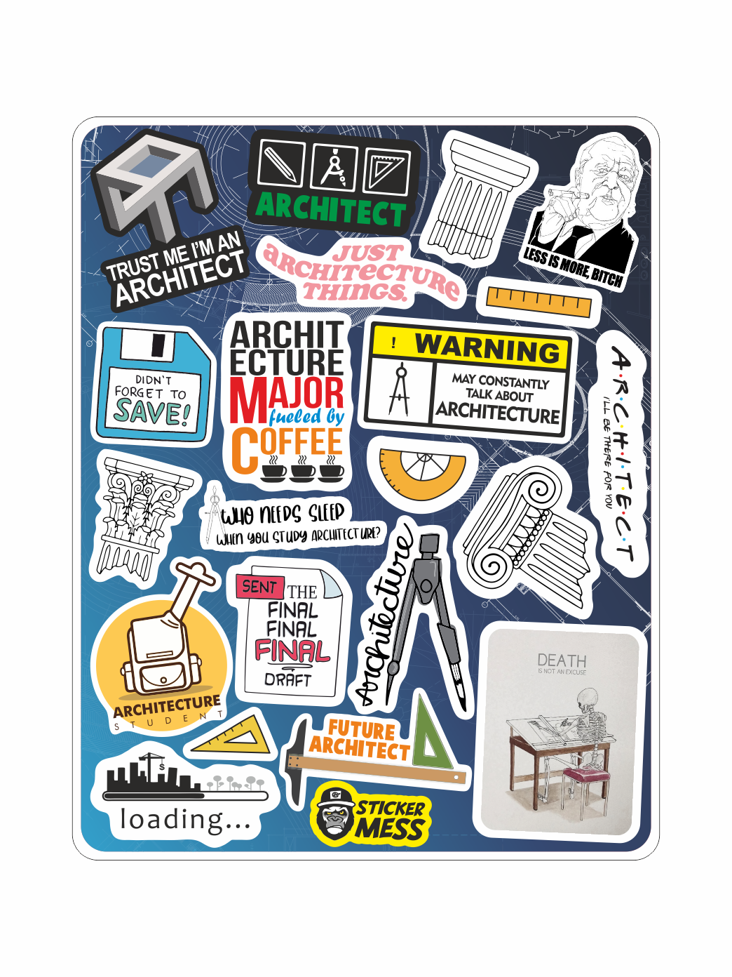 Mimarlık Sticker Seti 14x17cm