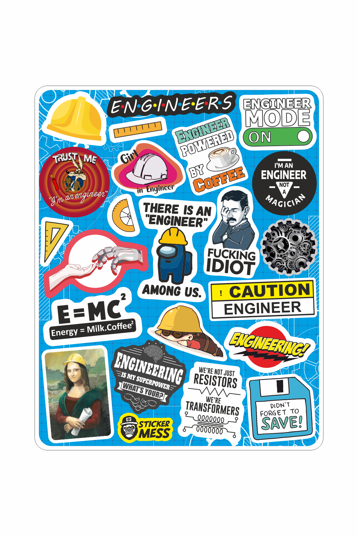 Mühendislik Sticker Seti 14x17cm