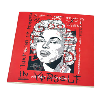 Marilyn Monroe Kare Defter 21x21 cm Çizgili Terzi Dikişli