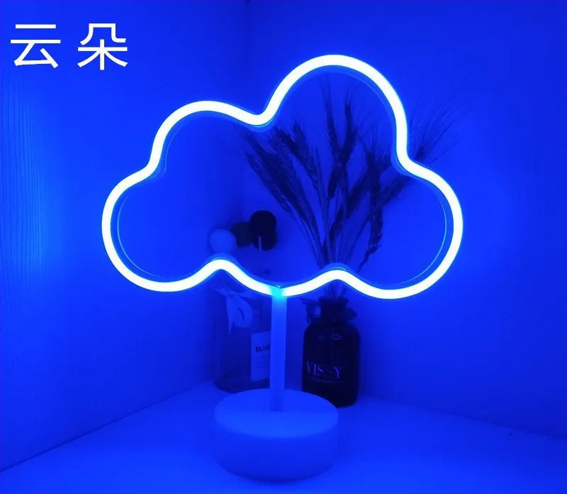 Neon Led Bulut Mavi
