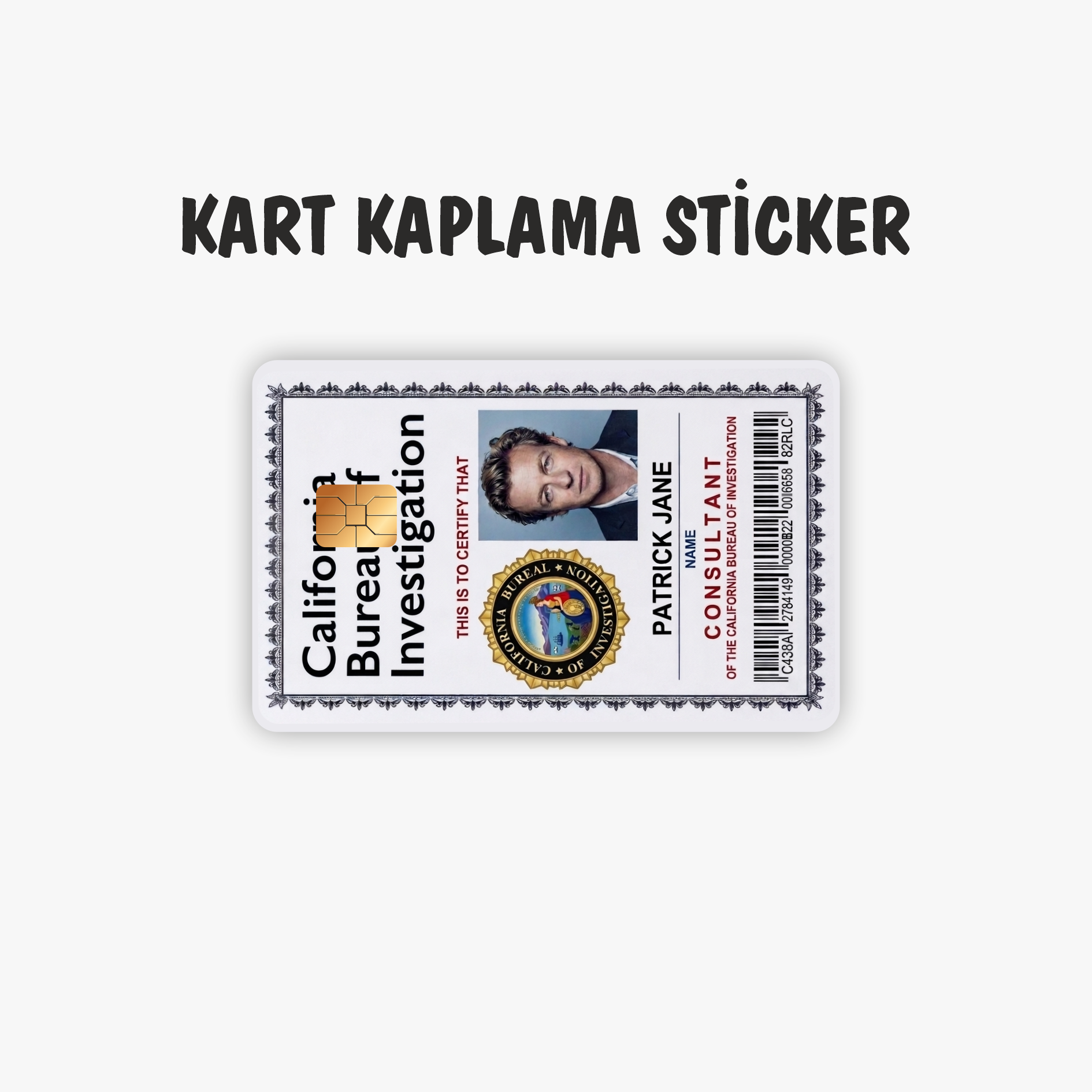 Patrick Jane Kredi Kartı Kaplama Sticker - The Mentalist