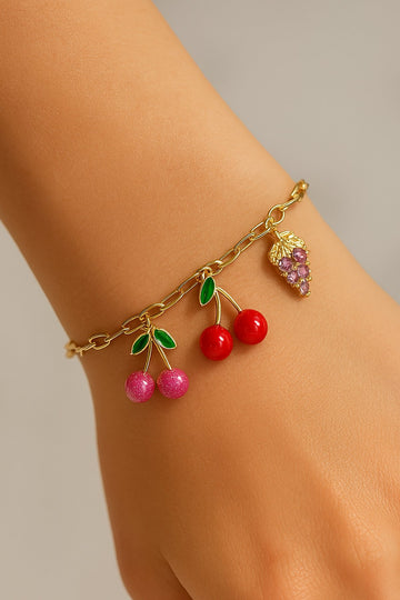 Meyve Figürlü Çelik Bileklik