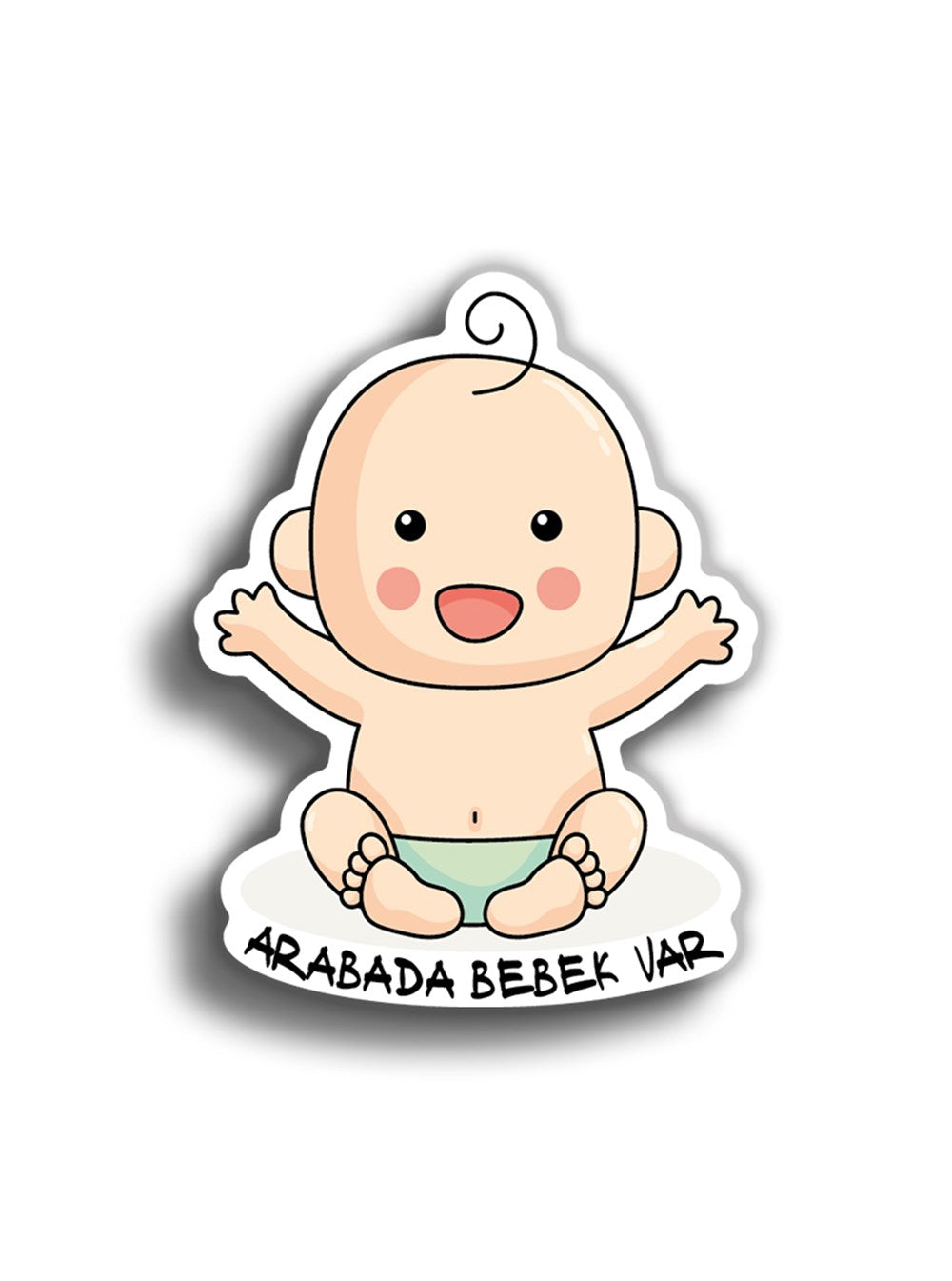 Arabada Bebek Var 11x8 cm Sticker