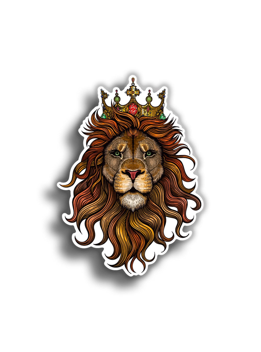 Aslan Taçlı 10x7 cm Sticker