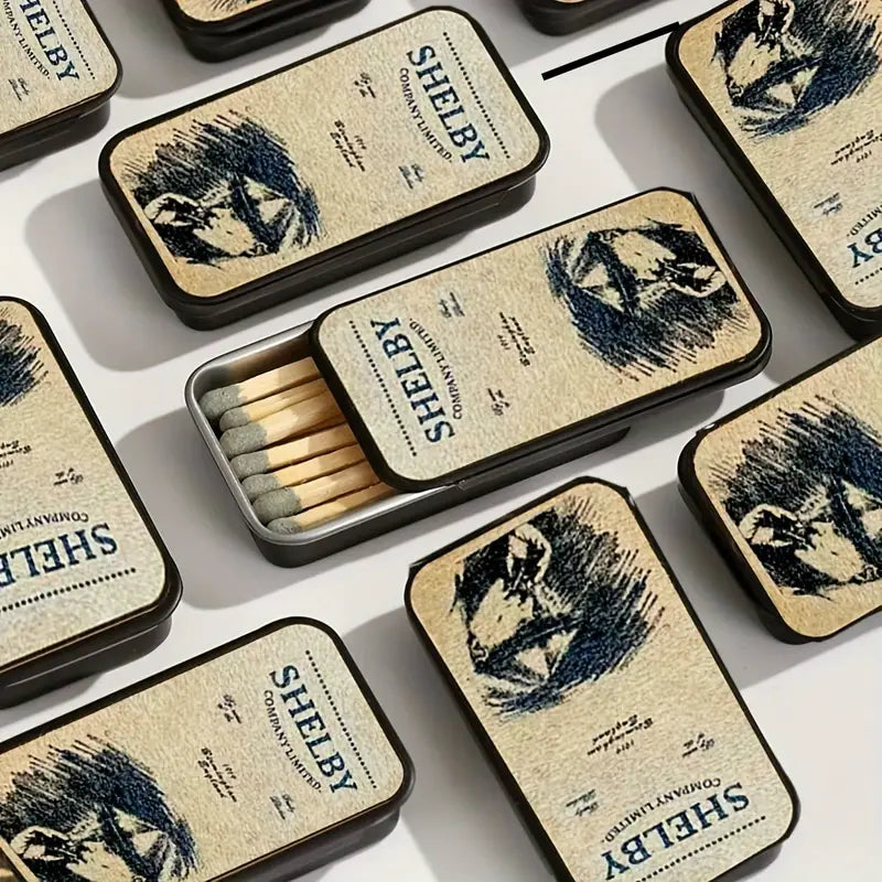 Shelby Temalı Metal Kibrit Kutusu - Peaky Blinders - Kibrit çubukları dahil değildir.