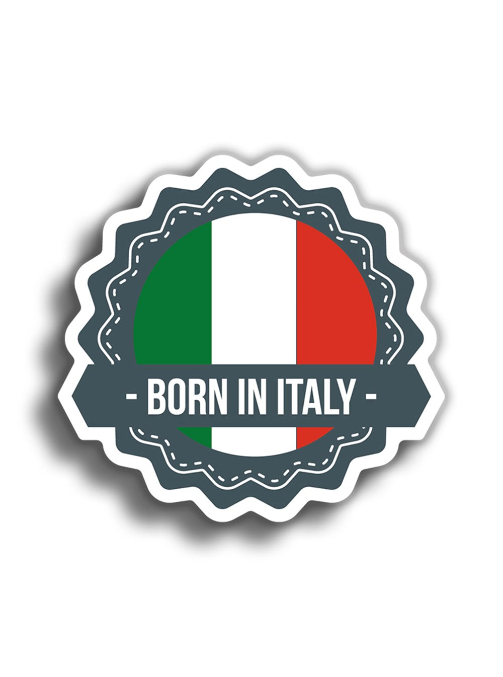 Born in Italy 10x10 cm Sticker