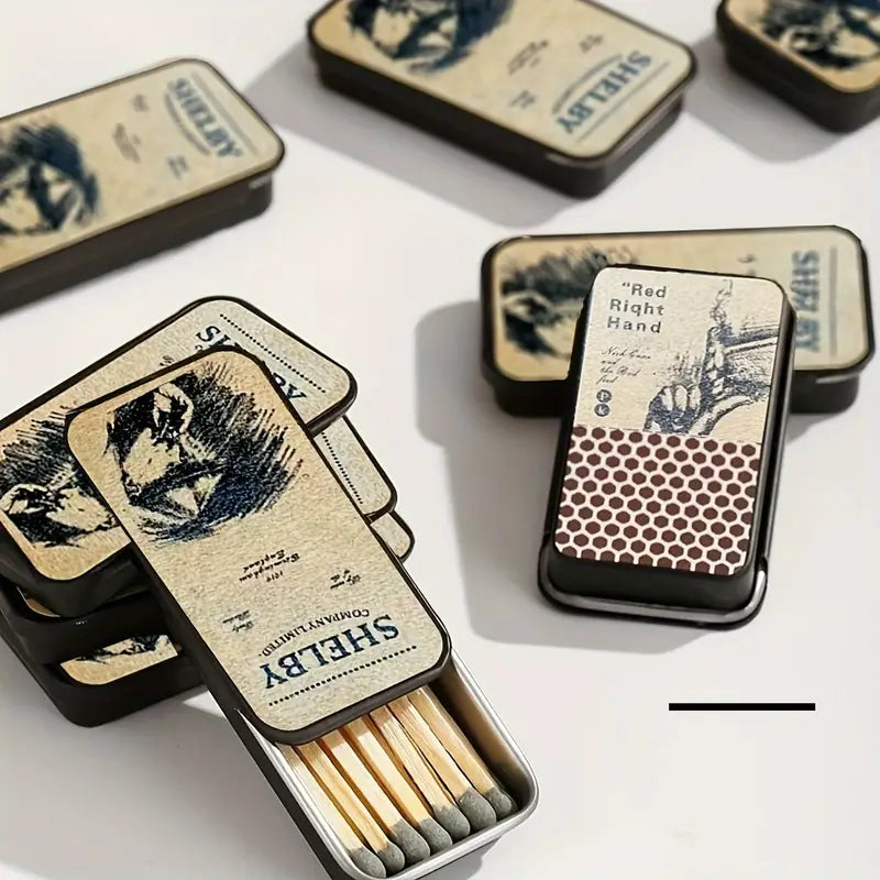 Shelby Temalı Metal Kibrit Kutusu - Peaky Blinders - Kibrit çubukları dahil değildir.