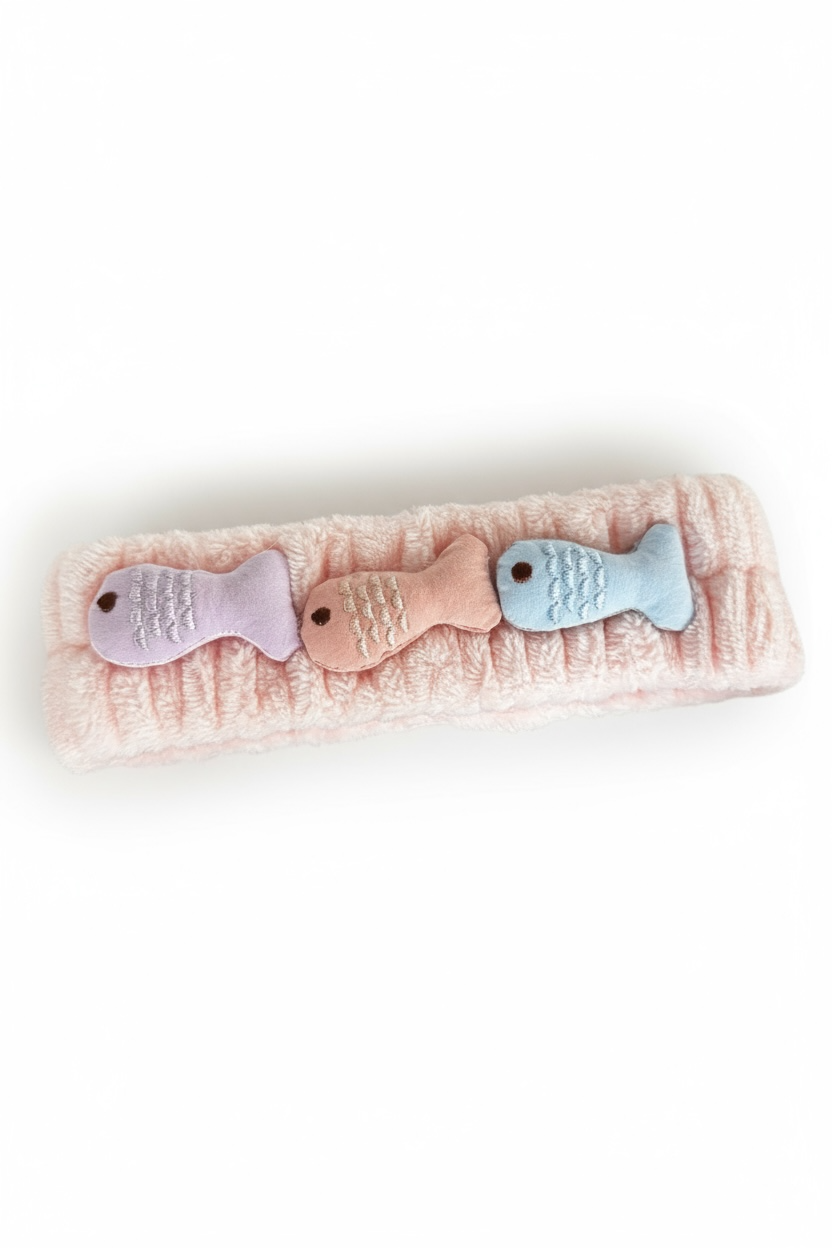 Pembe Renk Balık Figürlü Peluş Saç Bandı