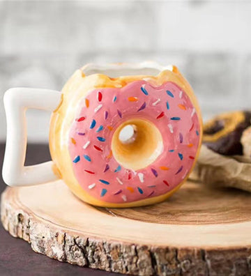 Donut Pembe Seramik Kupa