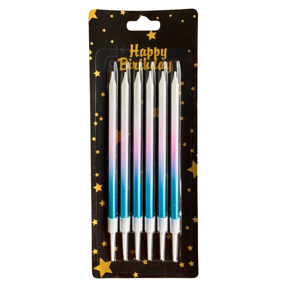 Mavi Gümüş Mum 11 cm