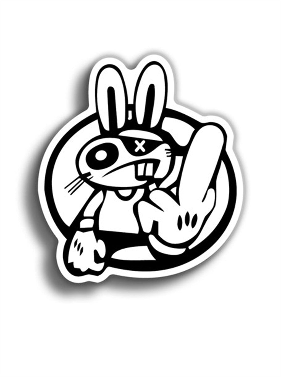 Drift Rabbit 10x9 cm Siyah Sticker