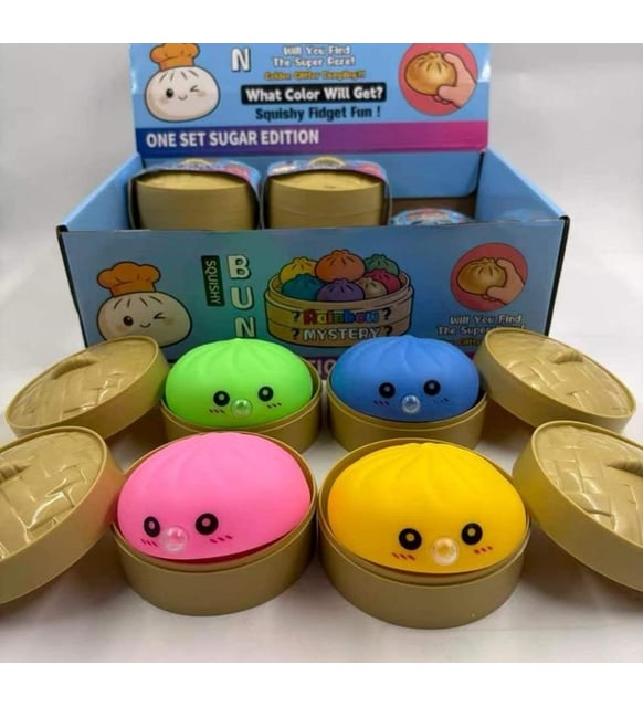 Dumpling Squishy Sürpriz Renkli Çin Mantısı - Baloncuk Çıkaran Rainbow Mystery Squishy
