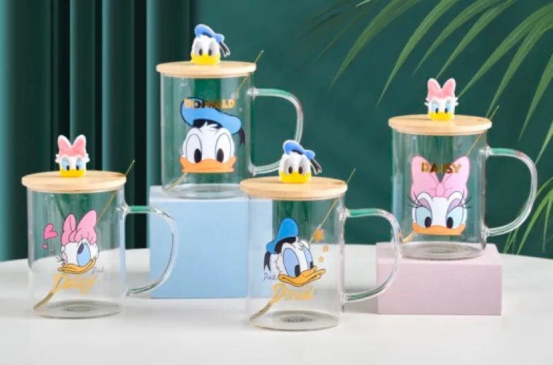 Donald Daisy Cam Kupa 3D Bambu Kapaklı