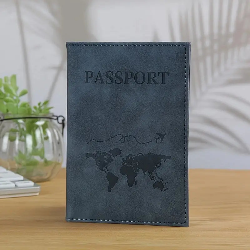 Harita Baskılı Deri Pasaport Kılıfı