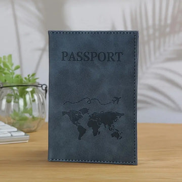 Harita Baskılı Deri Pasaport Kılıfı