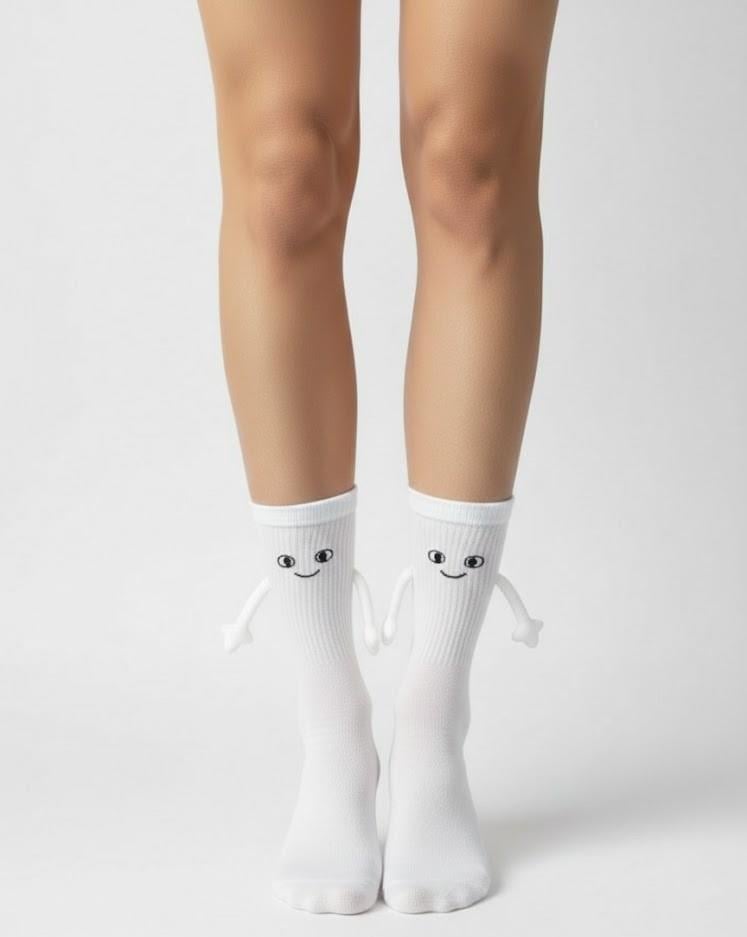 El Ele Tutuşan Beyaz Atletik Çorap
