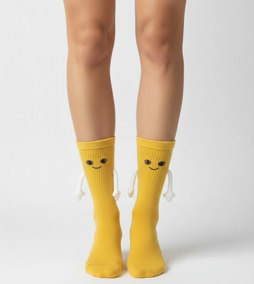 El Ele Tutuşan Sarı Atletik Çorap