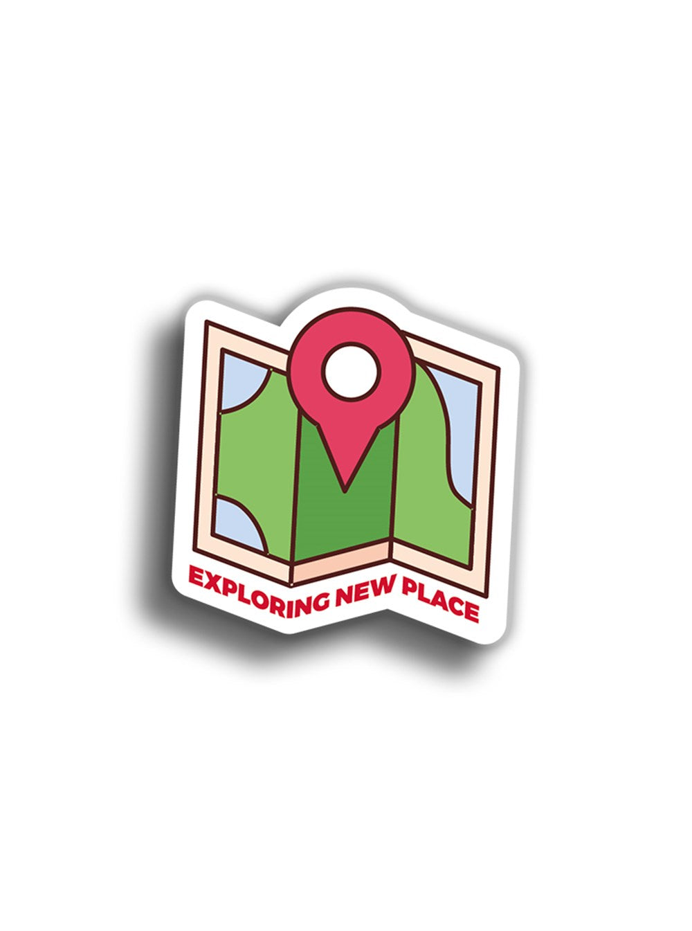 Exploring New Place 10x10 cm Sticker