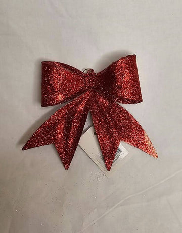 Kırmızı Fiyonk Dekor Süs 10x14 cm Yılbaşı