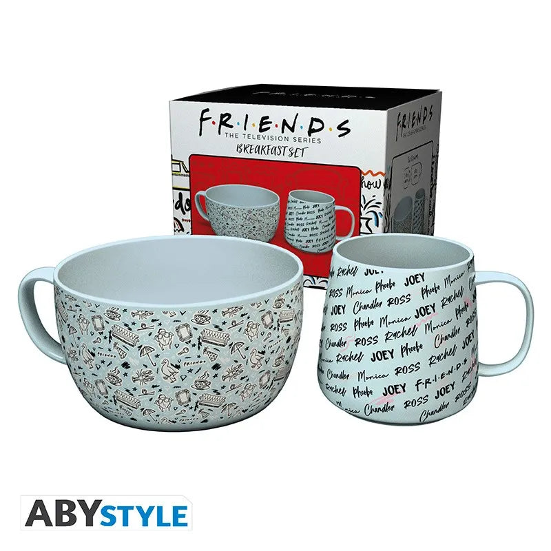 Friends Kahvaltı Seti Kupa + Kase - Doodle