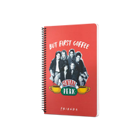 Friends Central Perk But First Coffee Spiralli Defter Kırmızı