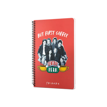 Friends Central Perk But First Coffee Spiralli Defter Kırmızı