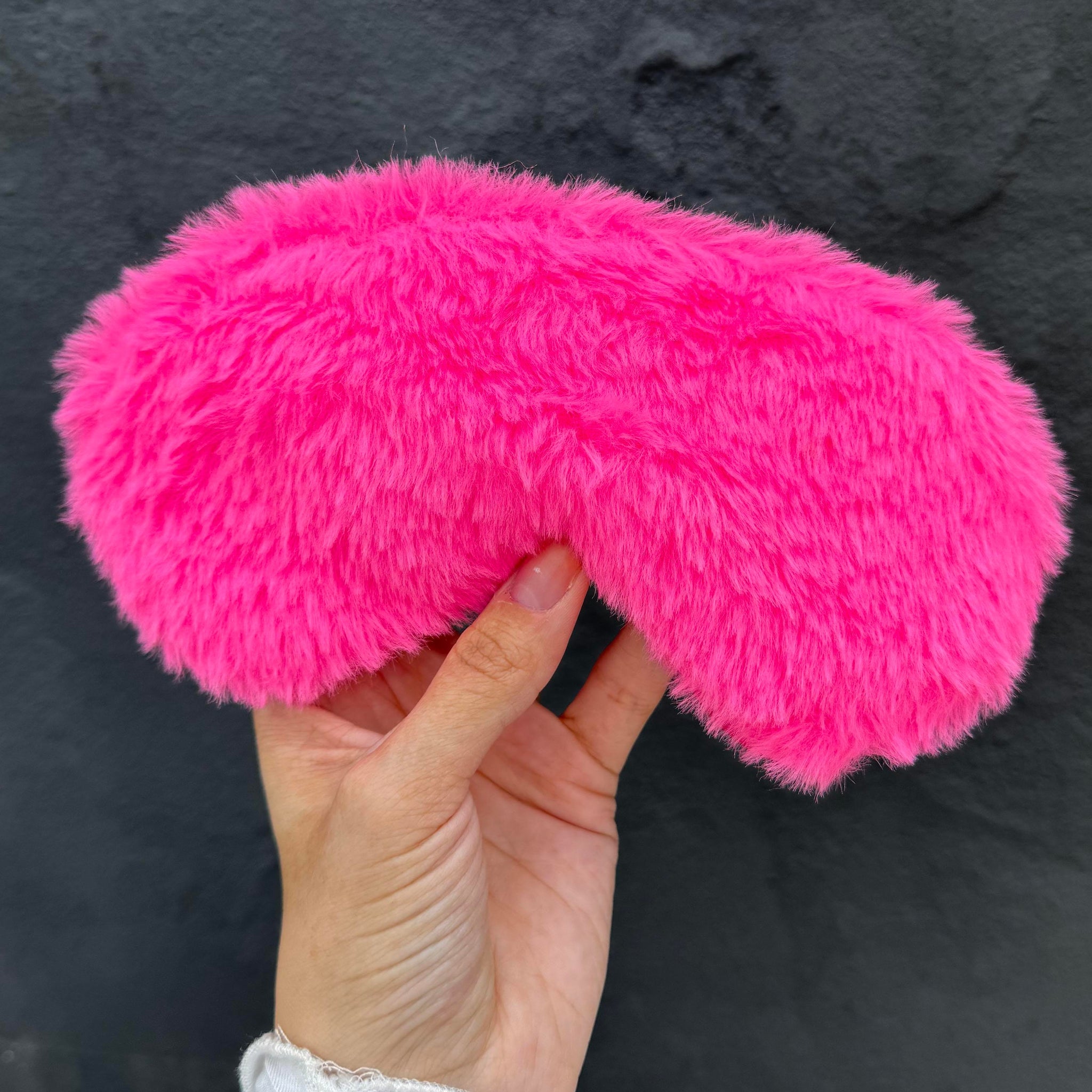 Fuşya Renk Peluş Uyku Bandı