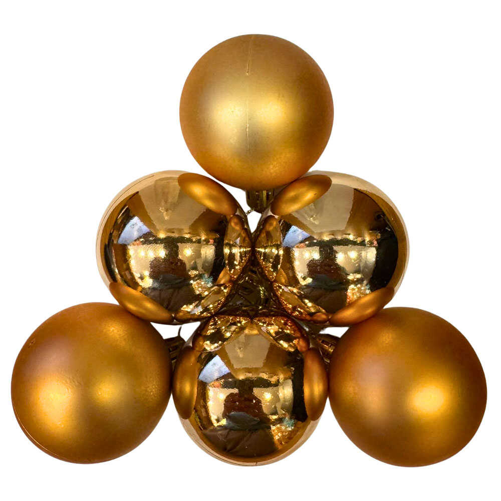 Bakır Mat Parlak Top 6 cm 6'lı Süs Yılbaşı
