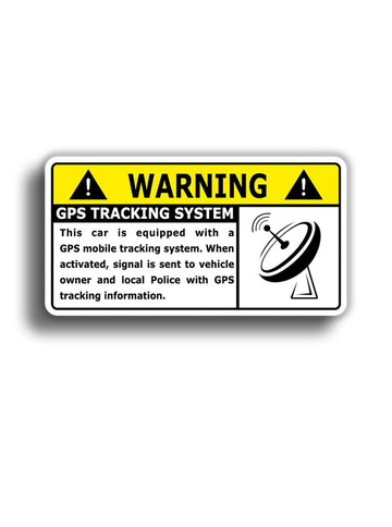 GPS Warning 12x6 cm Sticker