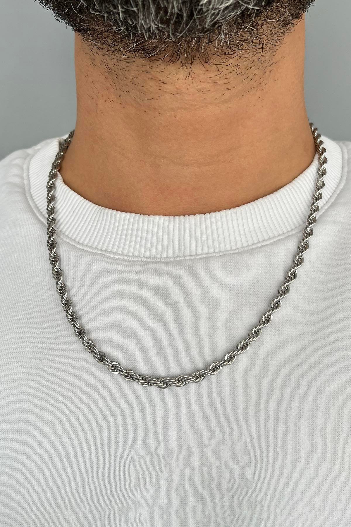 Silver Erkek Zincir Çelik Kolye (55cm)